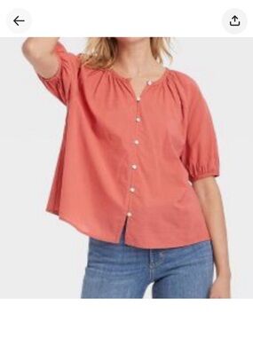 NWT Universal Thread Women's Rust Button-Down Blouse